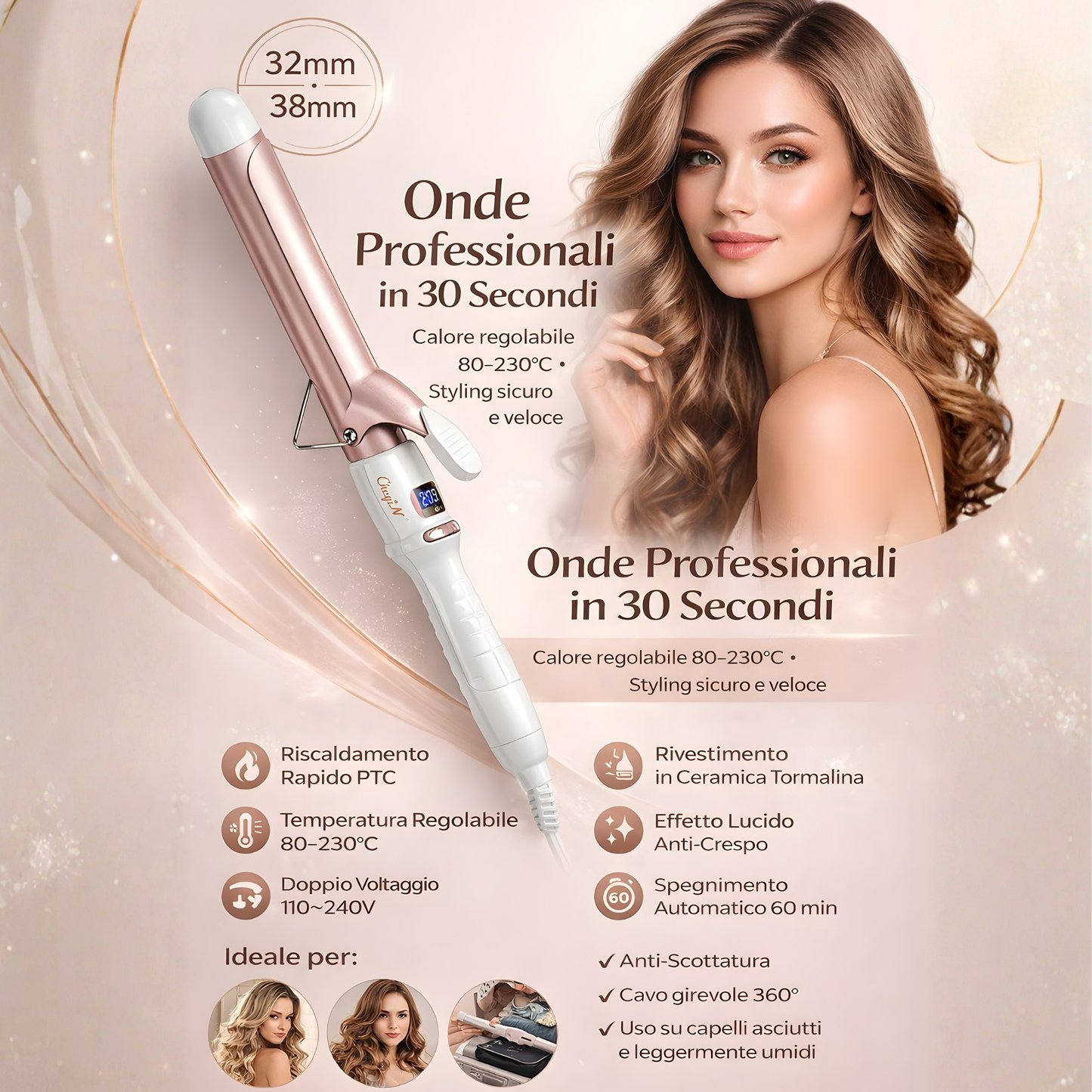 Arricciacapelli Elettrico Professionale